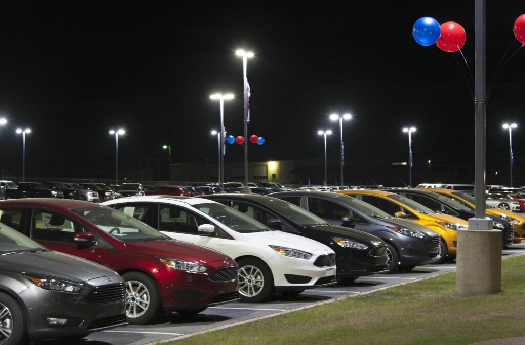 auto dealership LED pole lights